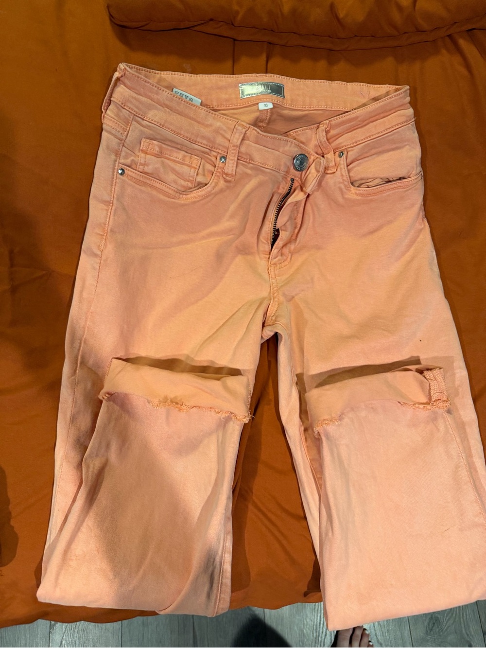 Kut from the Kloth Peach Ripped Knee Boyfriend Jeans